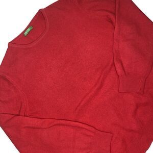 Made In Italy Of Benetton Lambswool & Angora Blend Red Pullover Sweater Size 16
